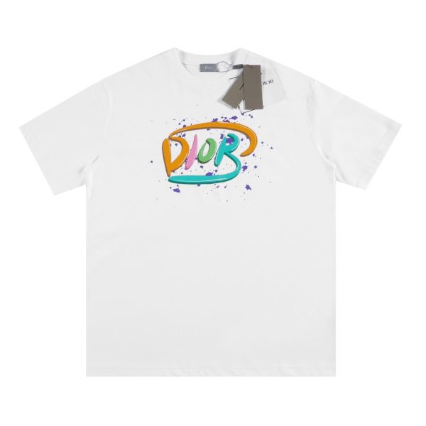 Best Selling Dior Short Sleeves Black Cotton Logo Collection