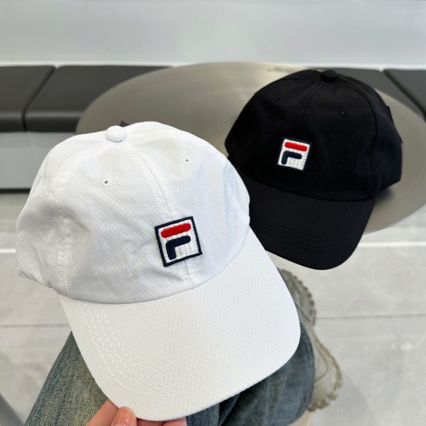 Premium Fila Hat Black Solid Luxury