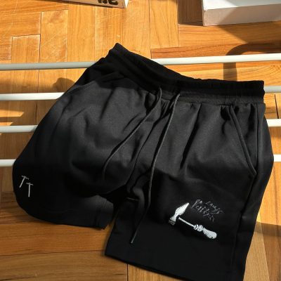 Premium Louis Vuitton Short Sleeves Black Embroidered Luxury