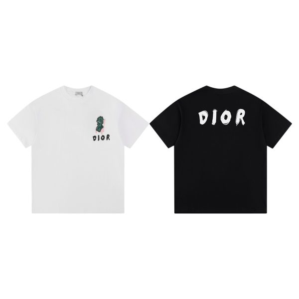 High Quality Dior Short Sleeves Black Logo Style