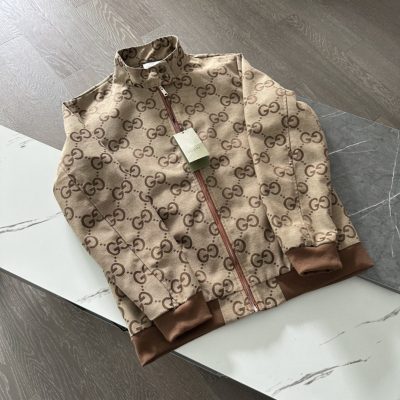 High Quality Gucci Coats Khaki Vintage Style