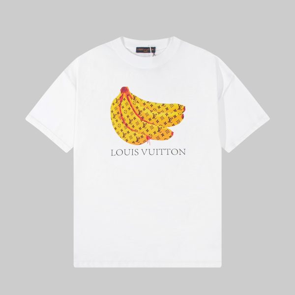 Luxury Louis Vuitton Short Sleeves Yellow Graphic Collection