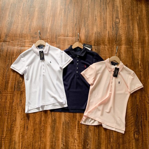High Quality Ralph Lauren Short-Sleeved Pink Cotton Classic Style