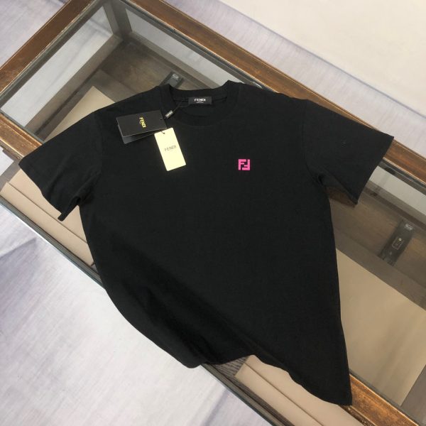 Best Selling Fendi Short Sleeves Black Cotton Breathable Luxury