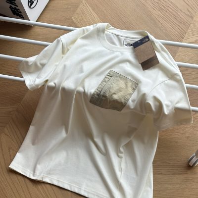 Premium Quality The North Face Short Sleeves White Nylon Embroidery Style