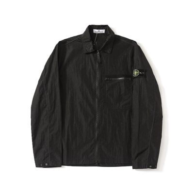 Premium Stone Island Long Sleeves Black Nylon Collection