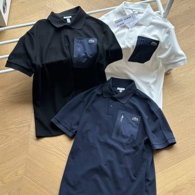 Premium Quality Lacoste Short-Sleeved Black Cotton Casual Collection