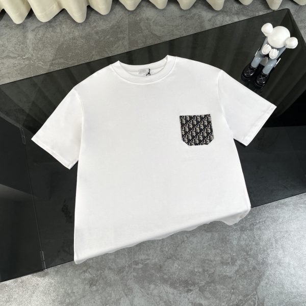 Premium Quality Dior Short Sleeves White Cotton Jacquard Style