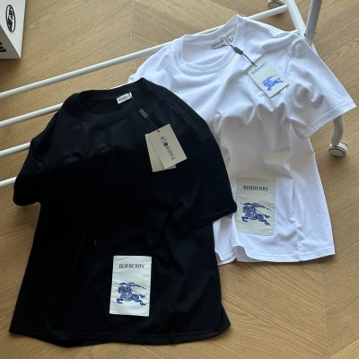 Best Selling Burberry Short Sleeves Black Cotton Logo Collection