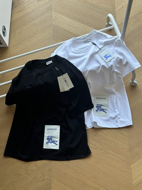 Best Selling Burberry Short Sleeves Black Cotton Logo Collection