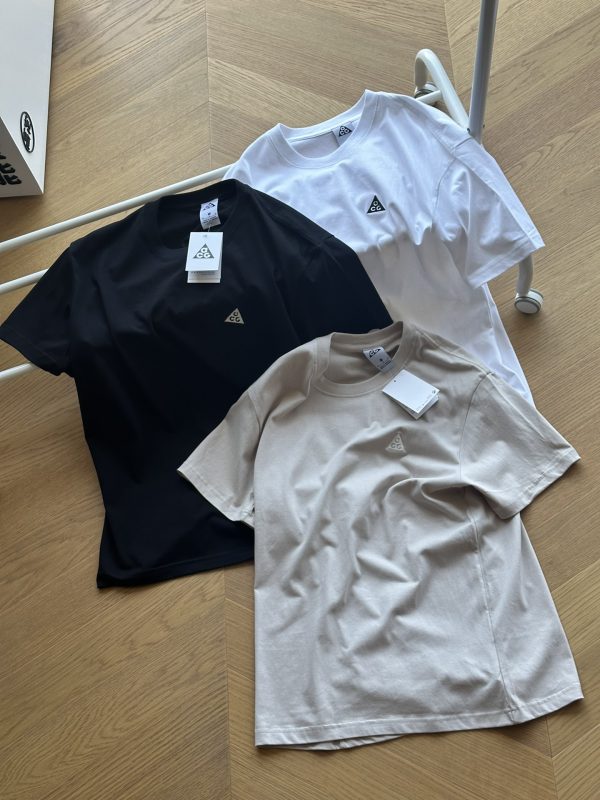 High Quality Nike Short Sleeves Black Cotton Solid Luxury