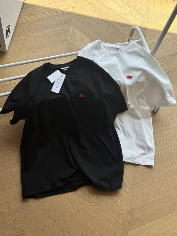 Best Selling Lacoste Short Sleeves Red Cotton Logo Luxury