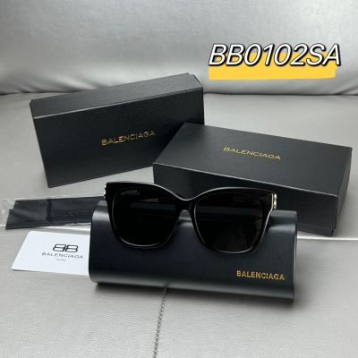 High Quality Balenciaga Sunglasses Gold Acrylic Retro Luxury