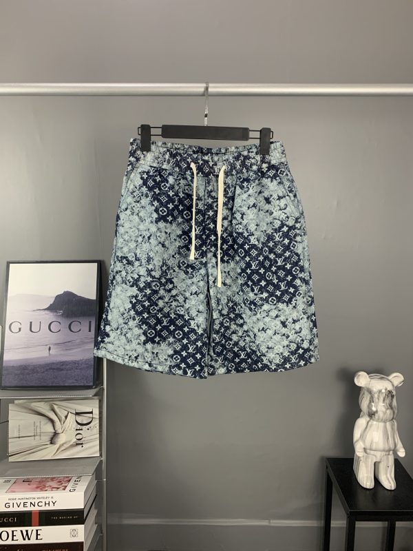 Premium Quality Louis Vuitton Shorts Denim Print Style