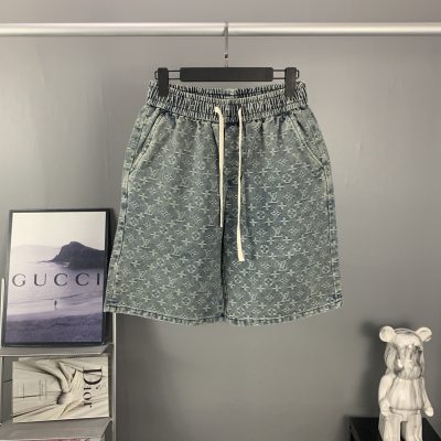 High Quality Louis Vuitton Shorts Denim Print Collection