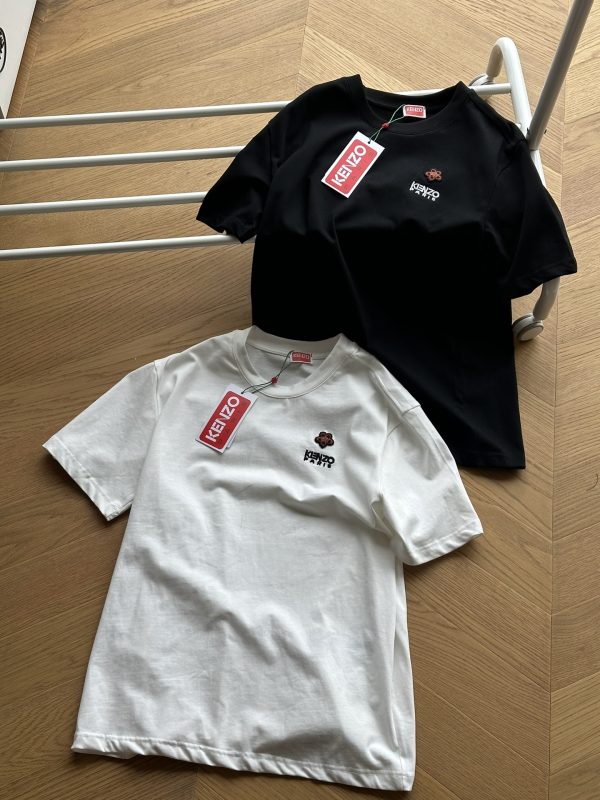 Premium Quality Kenzo Short Sleeves Black Cotton Classic Style