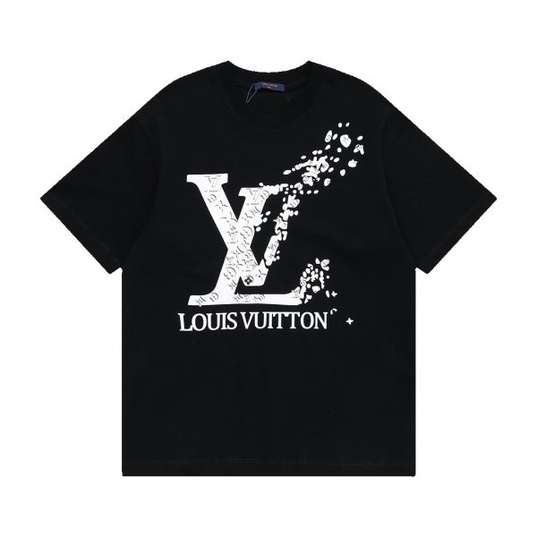 Premium Louis Vuitton Short Sleeves Cotton Logo Style