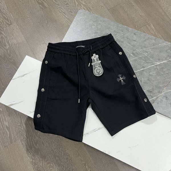 Premium Chrome Hearts Shorts Black Cotton Embroidery Style
