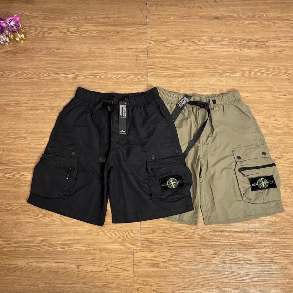 Luxury Stone Island Shorts Black Nylon Classic Collection