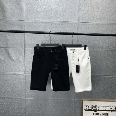 Premium Armani Shorts Black Cotton Washed Style