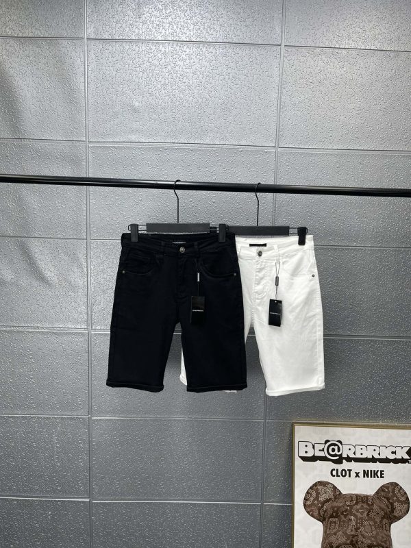Premium Armani Shorts Black Cotton Washed Style