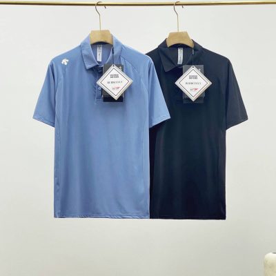 Premium Descente Short-Sleeved T-Shirts Black Silk Casual Luxury