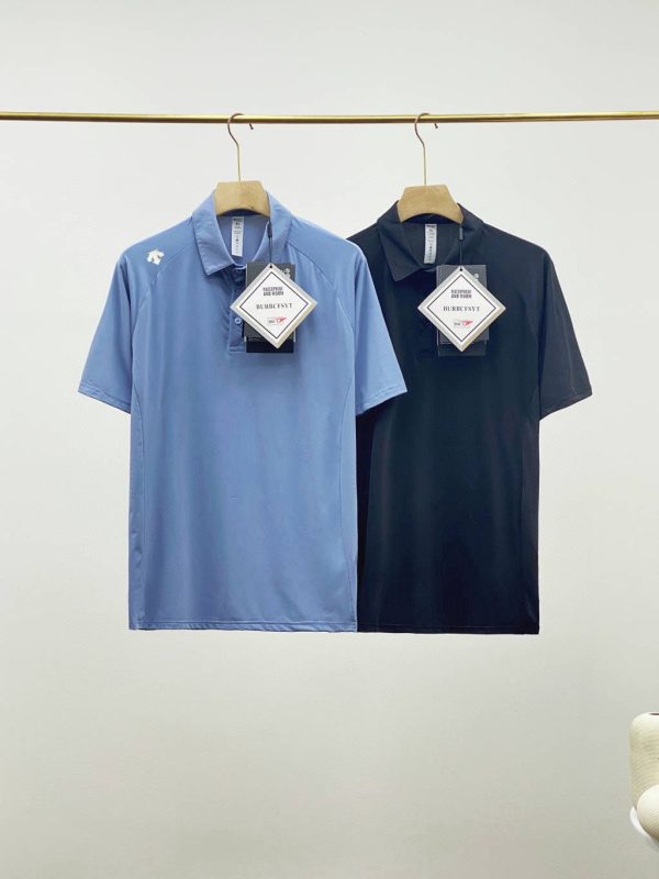 Premium Descente Short-Sleeved T-Shirts Black Silk Casual Luxury