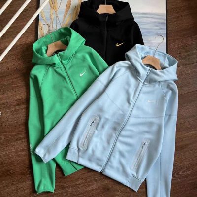 Luxury Nike Jackets Black Fleece Logo Luxury