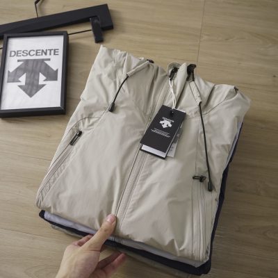 Luxury Descente Coat Navy Nylon Minimalist Luxury