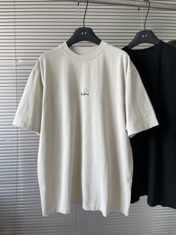 Premium Quality Balenciaga T-Shirts White Cotton Distressed Luxury