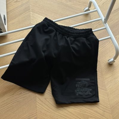 High Quality Burberry Shorts Black Embroidered Collection