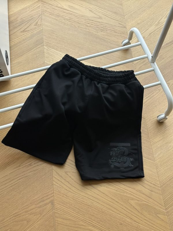 High Quality Burberry Shorts Black Embroidered Collection
