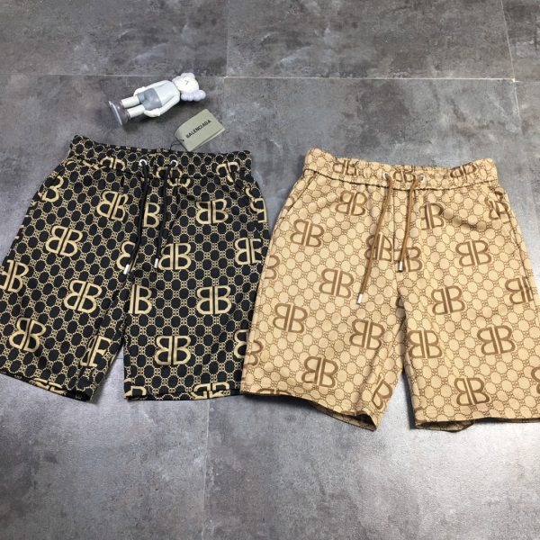 Luxury Balenciaga Shorts Black Cotton Logo Style