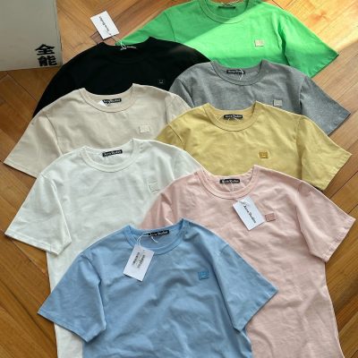 Best Selling Acne Studios Short Sleeves Black Cotton Logo Collection