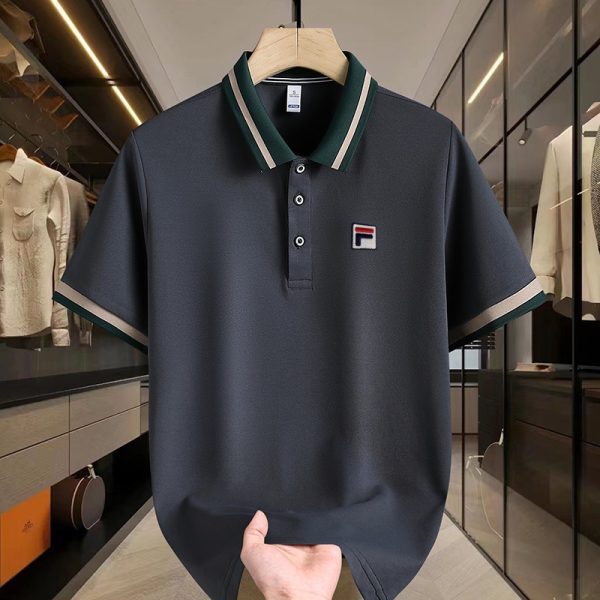 Premium Fila Short-Sleeved Shirts White Cotton Casual Collection