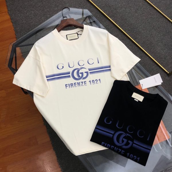 Best Selling Gucci Short Sleeves Black Cotton Logo Collection