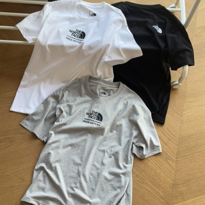 Premium The North Face Short Sleeves Black Cotton Logo Style