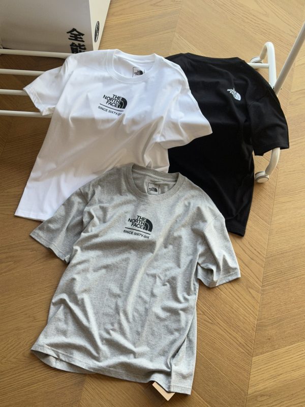 Premium The North Face Short Sleeves Black Cotton Logo Style