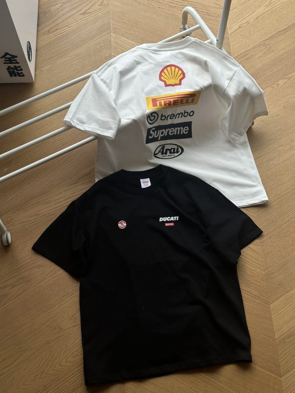 Best Selling Supreme Short Sleeves Black Cotton Logo Collection