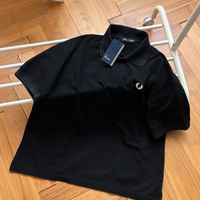 Best Selling Fred Perry Short-Sleeved Black Cotton Embroidered Style