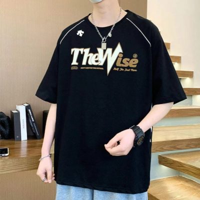 High Quality Descente Short Sleeves Black Polyester Casual Collection