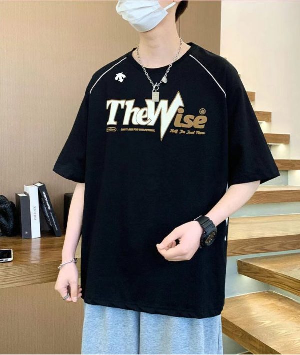 High Quality Descente Short Sleeves Black Polyester Casual Collection