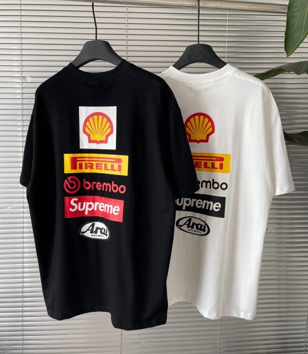Premium Quality Supreme Short Sleeves Black Cotton Logo Collection