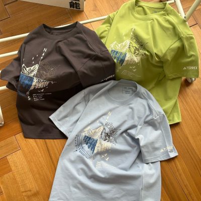 High Quality Adidas Short Sleeves Blue Cotton Logo Style