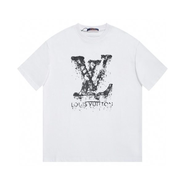 High Quality Louis Vuitton Short Sleeves Black Logo Style