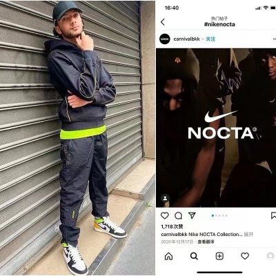 Luxury Nike Cropped Pants Blue Nylon Breathable Luxury