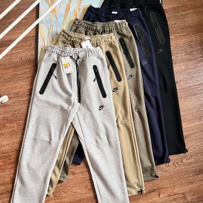High Quality Nike Trousers Black Fleece Casual Style