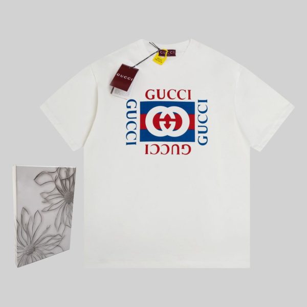Luxury Gucci Short Sleeves White Washed Luxury
