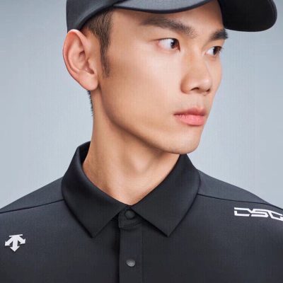 High Quality Descente Short-Sleeved Black Silk Breathable Style
