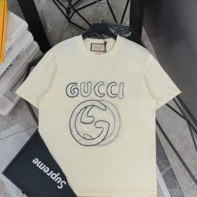 Premium Gucci Short Sleeves Black Logo Style
